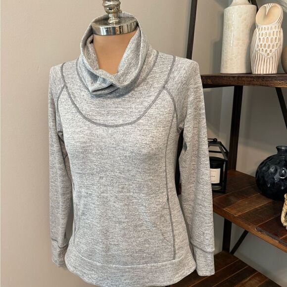 Kuhl LEA Heather Gray Ash Funnel Cowl Neck Pullover Sweater Women’s Size Small - Picture 2 of 14